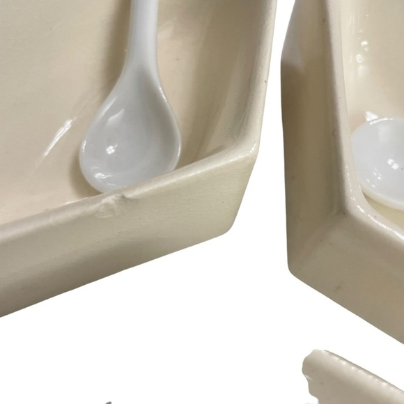 Vintage Fred Roberts Strawberry Preserves Jam Marmalade Divided Dish with Spoons - Picture 10 of 13